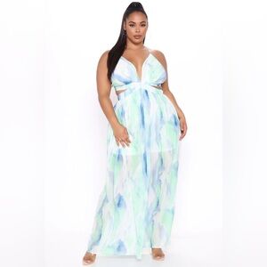 Fashion Nova Teya Tie Dye Maxi Dress